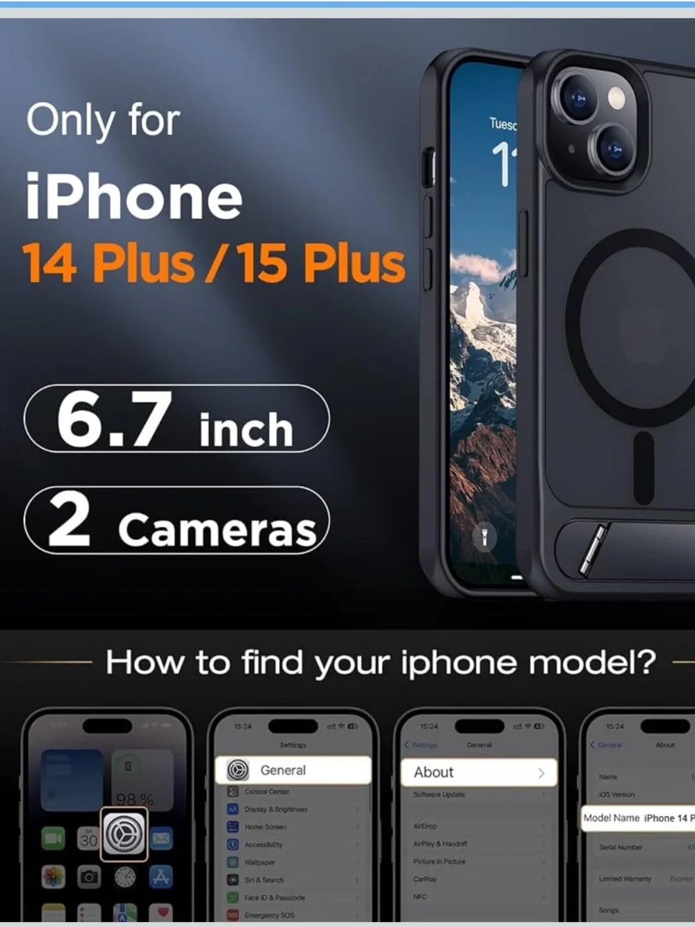 Temdan NIB IPhone case Compatible with iPhone 15 Plus & iPhone 14 Plus black
